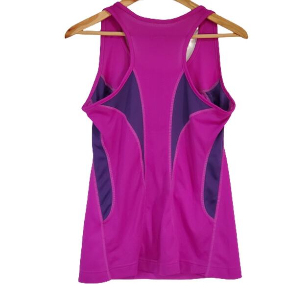 Nike Dri-Fit Racer Back Embroidered Logo Purple Top Medium - Picture 2 of 10